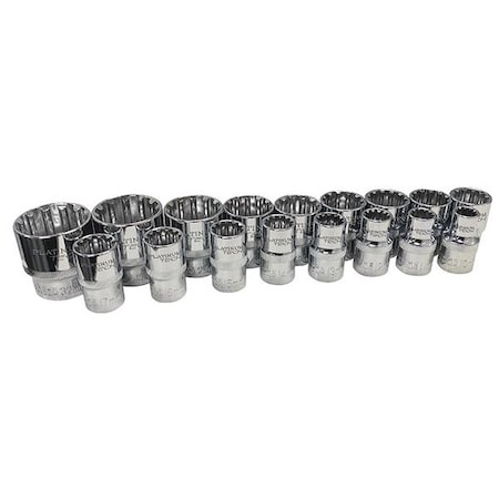 Atd Tools ATD 17-Piece 1/2-inch Drive Metric Spline Socket Set 99817